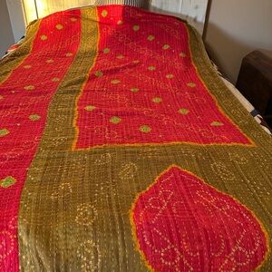 K8 Reversible Kantha Twin Quilt